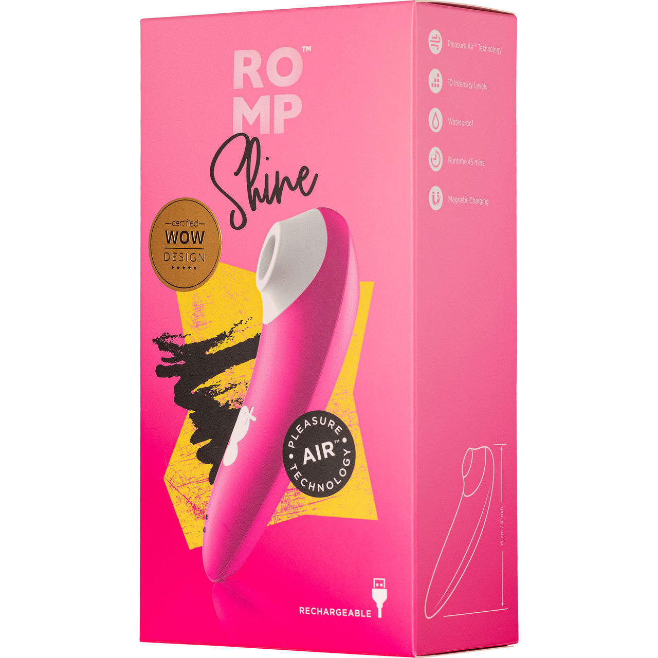 ROMP Shine Silicone Rechargeable Waterproof Pleasure Air Clitoral Vibrator