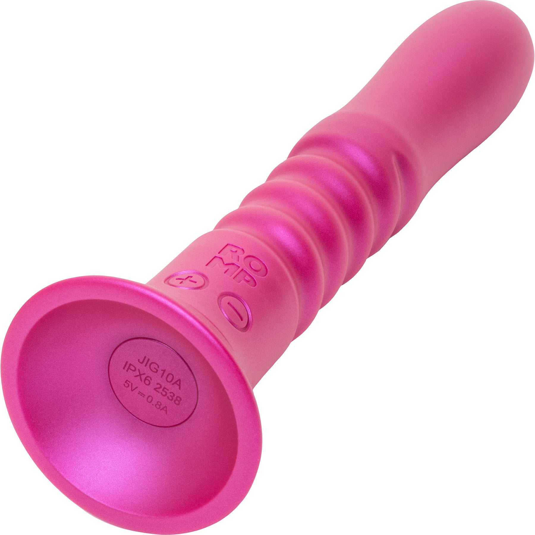 Romp Jiggle Rechargeable Silicone Thrusting & Vibrating Suction Cup Dildo