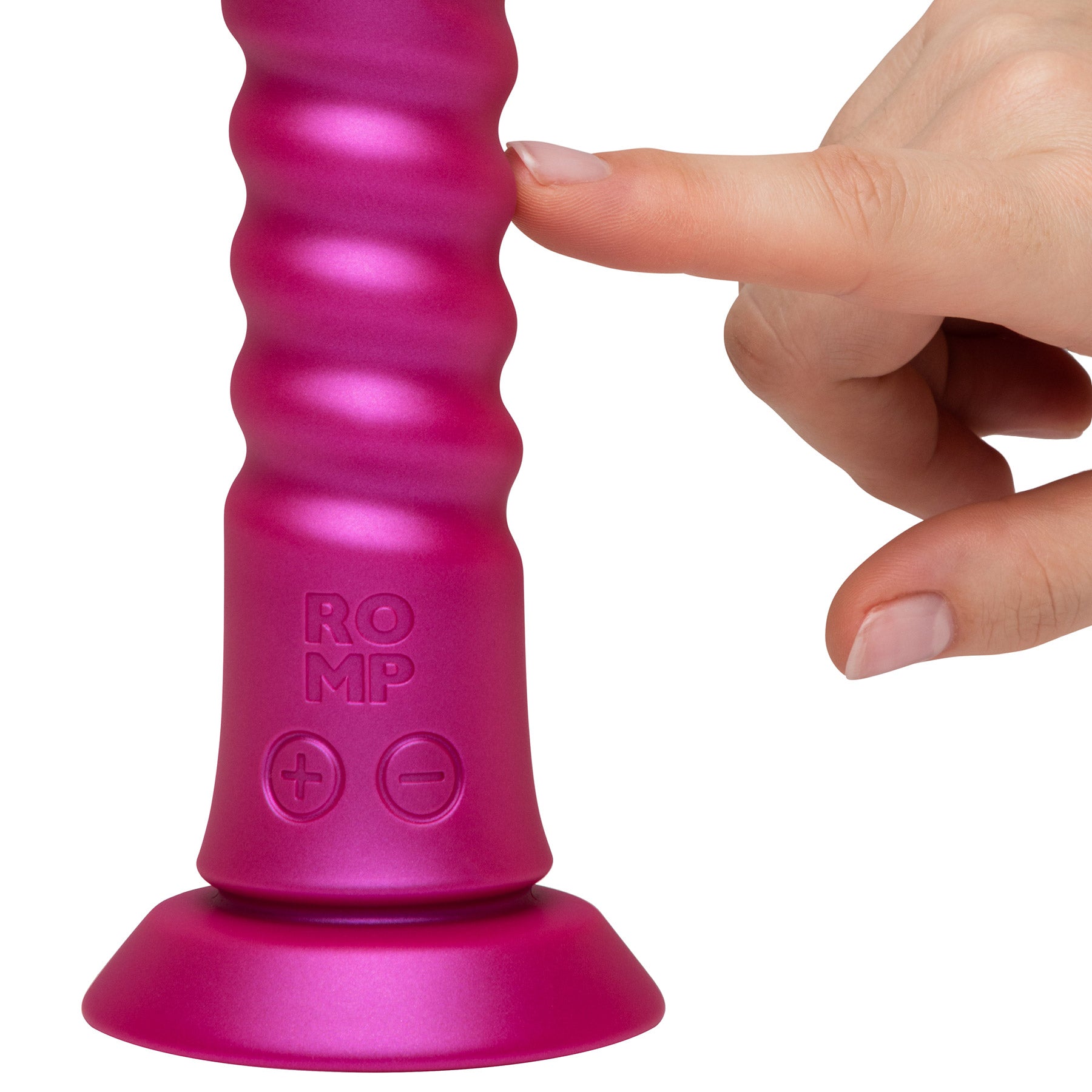 Romp Jiggle Rechargeable Silicone Thrusting & Vibrating Suction Cup Dildo