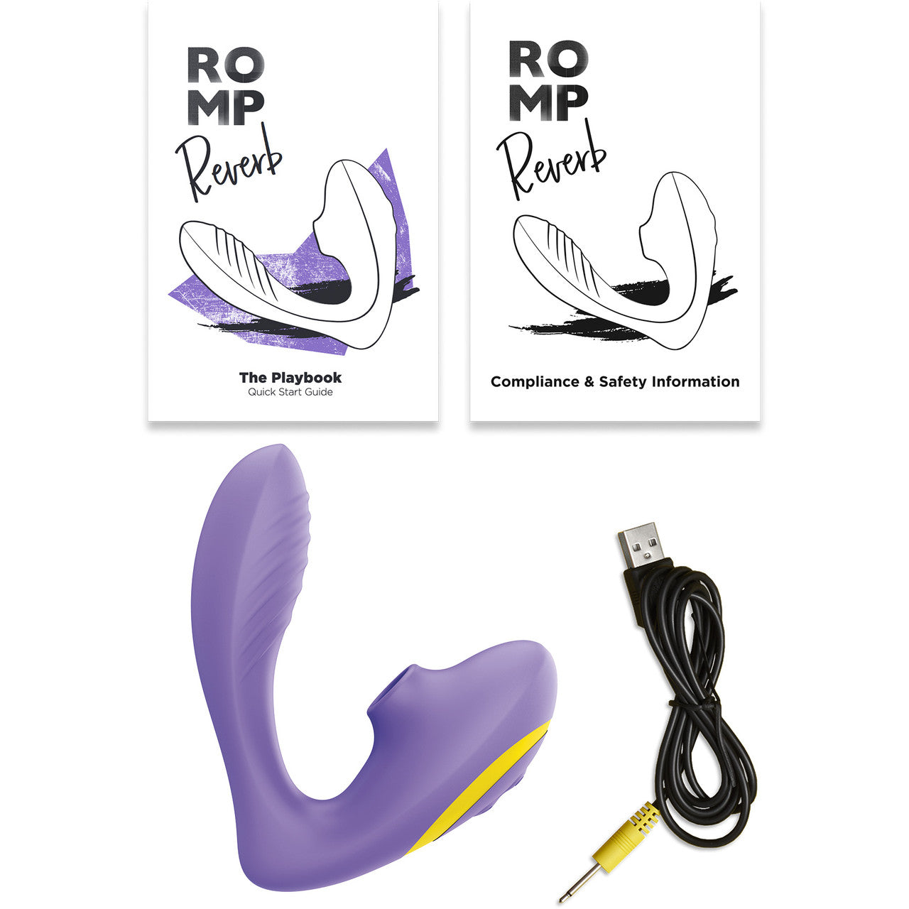 ROMP Reverb Silicone Rechargeable Dual Stimulation Pressure Wave Vibrator - Contents Included