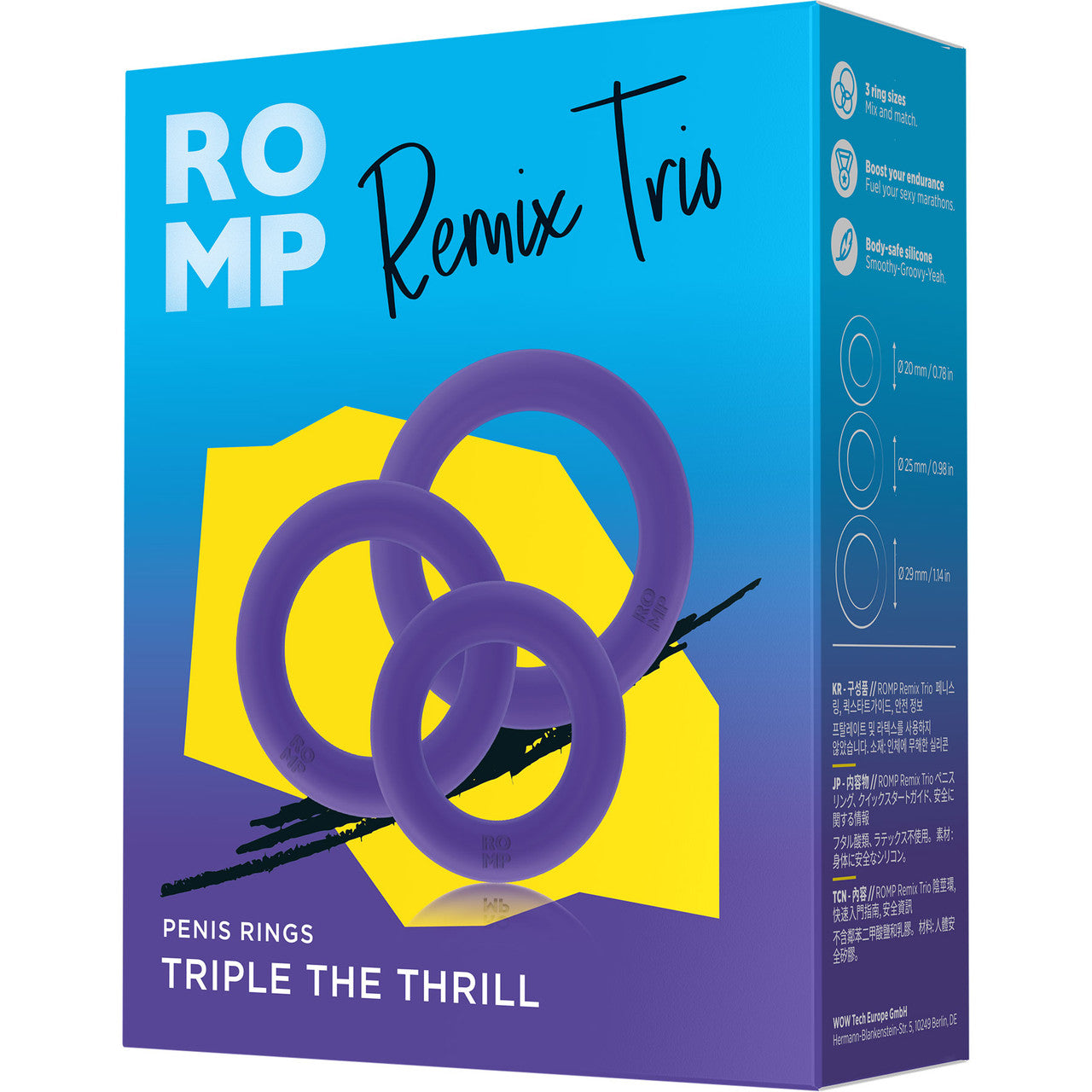 ROMP Remix Trio 3-Piece Silicone Cock Ring Set ROMP Remix Trio 3-Piece Silicone Cock Ring Set