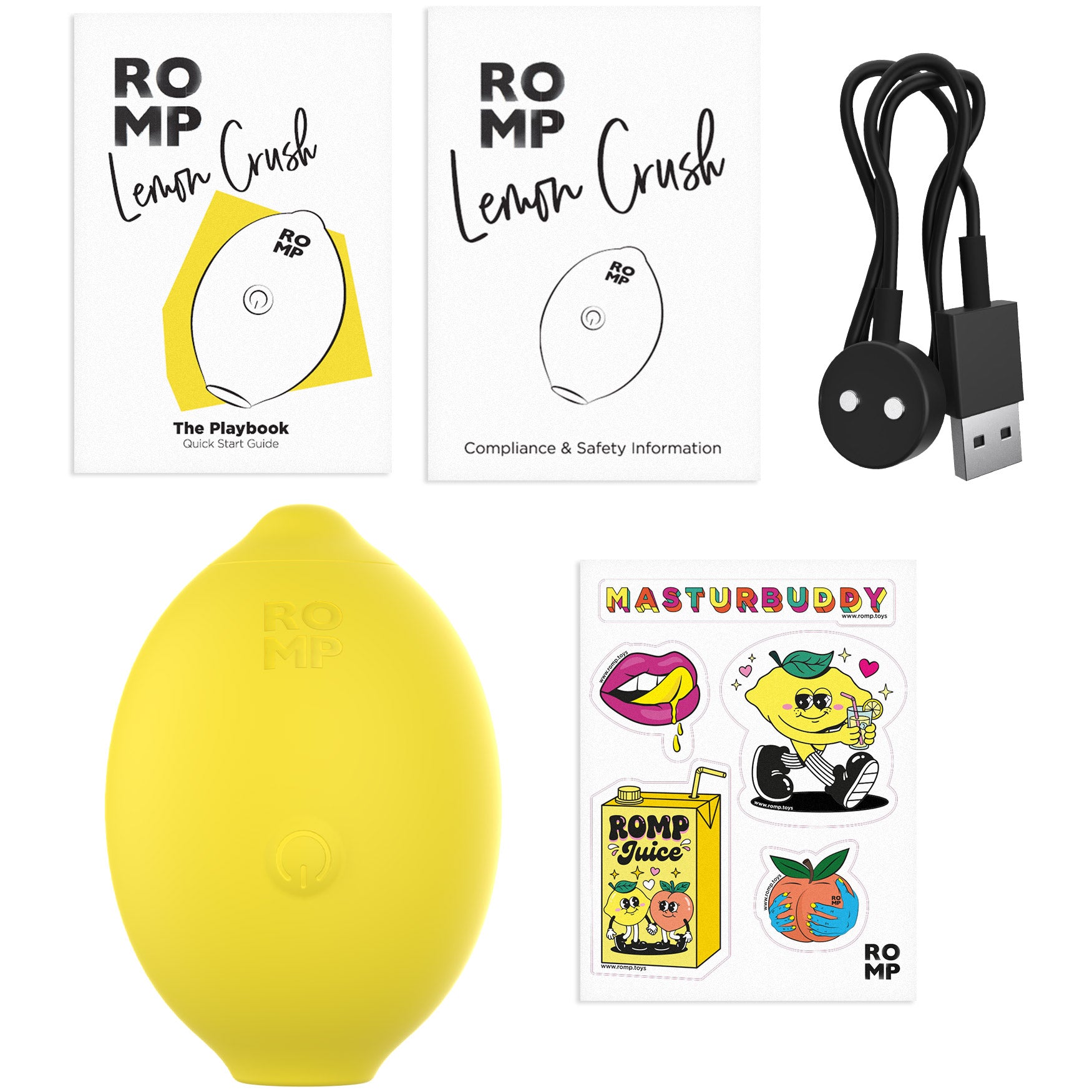 ROMP Lemon Crush Pleasure Air Silicone Clitoral Stimulator