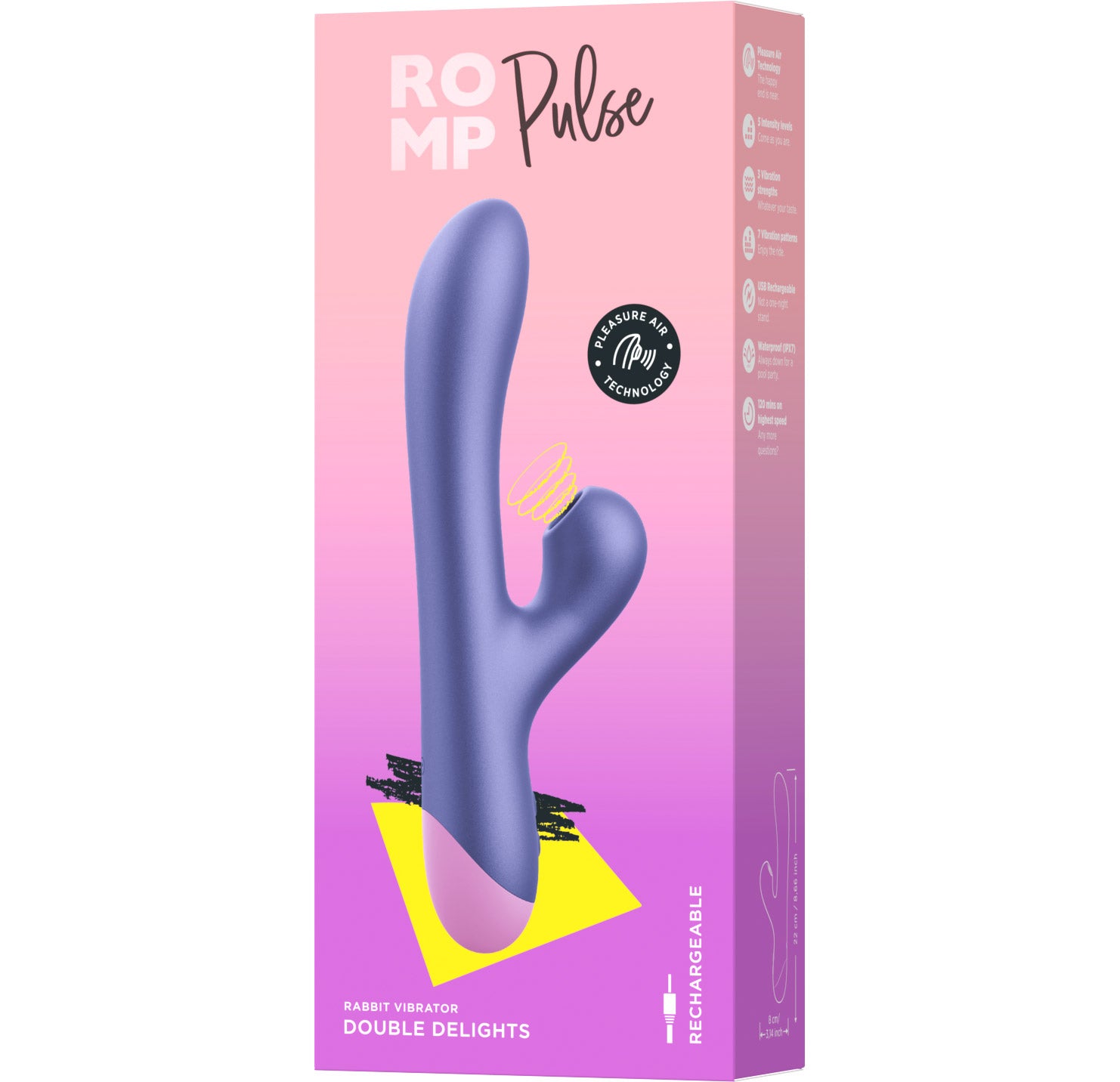 Romp Pulse Rabbit Silicone Rechargeable Vibrator With Pleasure Air Technology