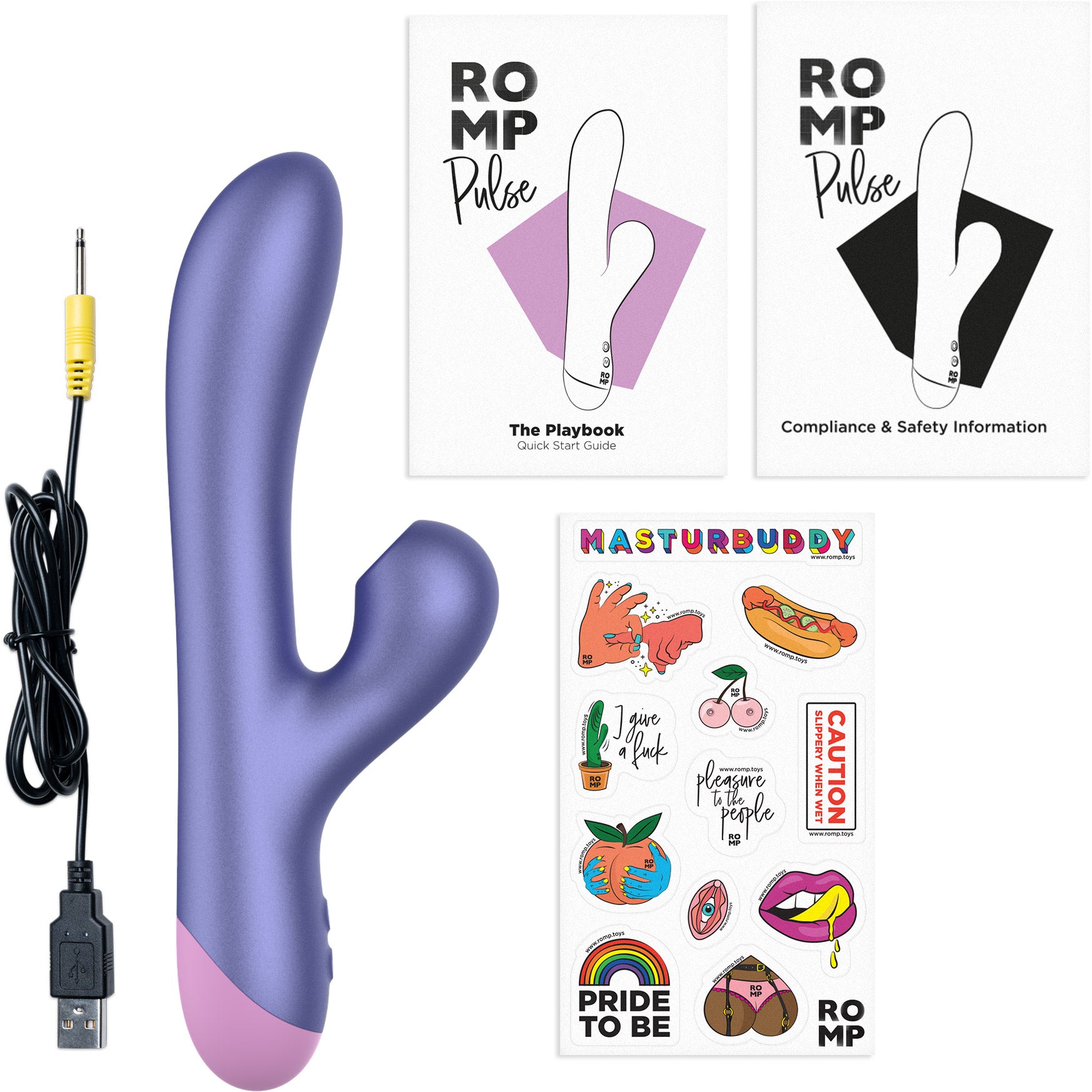 Romp Pulse Rabbit Silicone Rechargeable Vibrator With Pleasure Air Technology