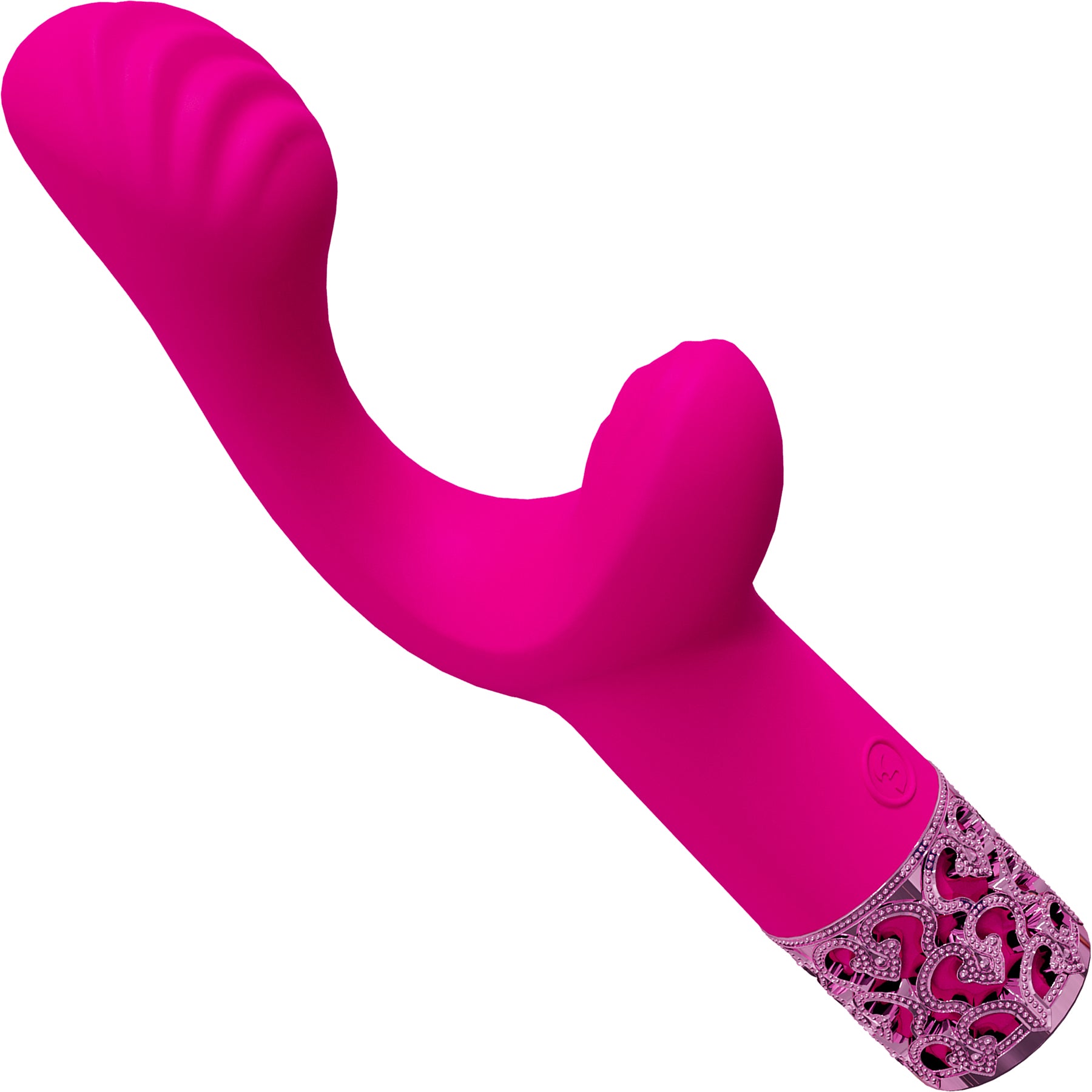 Royal Gems Majestic Rechargeable Silicone 10 Speed Dual Stimulation Vibrator - Pink