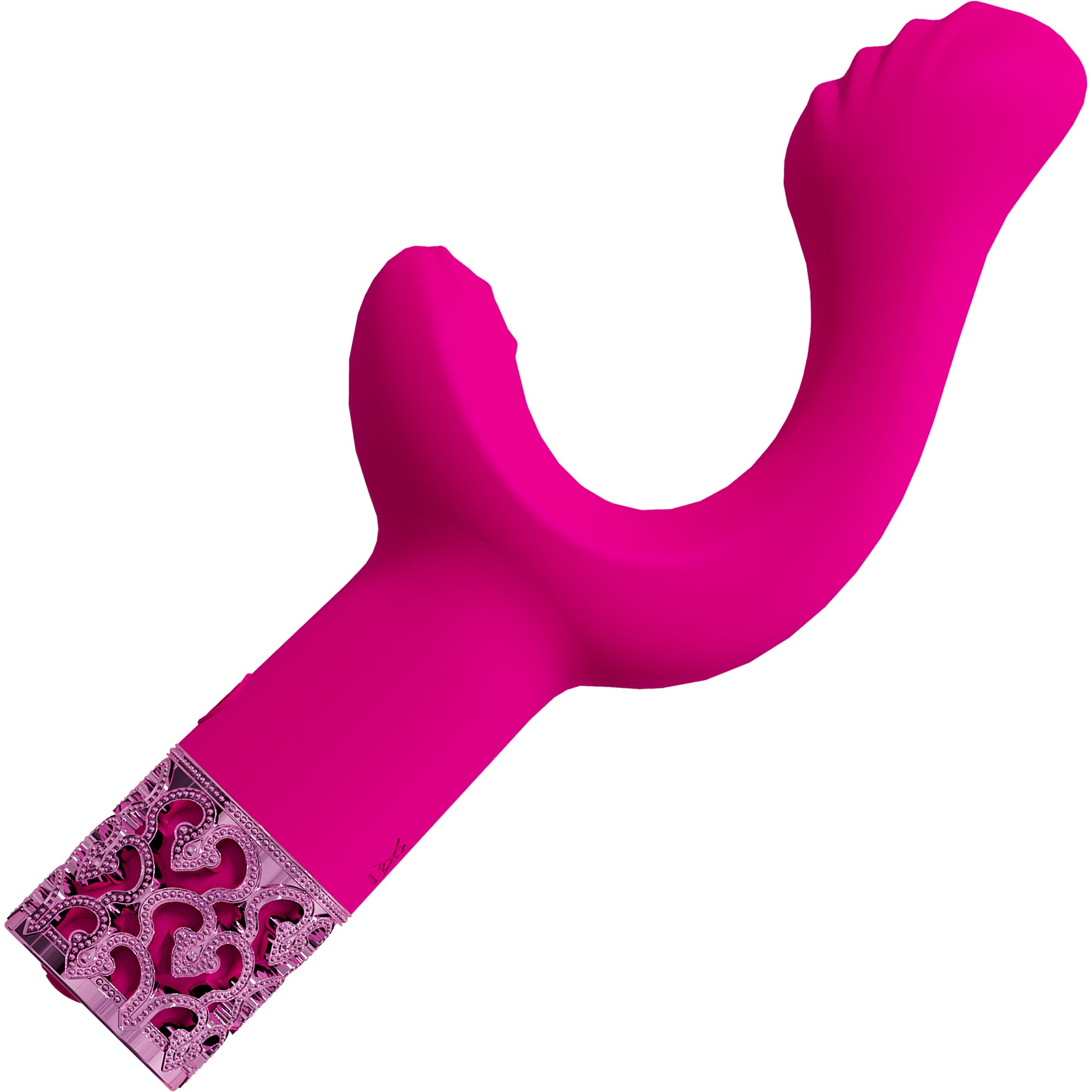 Royal Gems Majestic Rechargeable Silicone 10 Speed Dual Stimulation Vibrator - Pink