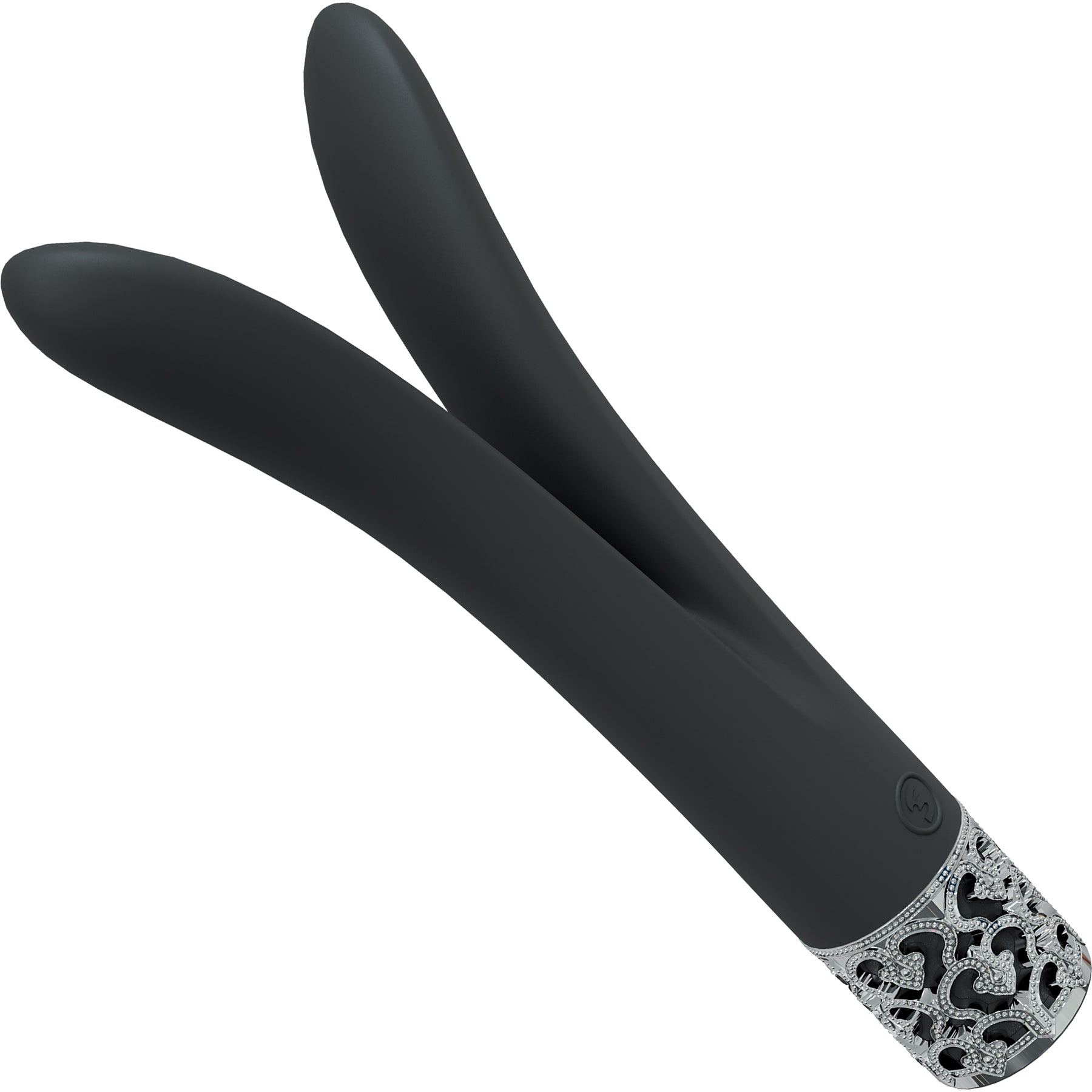 Royal Gems Dueling Queens 10 Speed Rechargeable Silicone Vibrator - Black