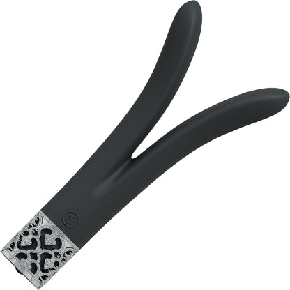 Royal Gems Dueling Queens 10 Speed Rechargeable Silicone Vibrator - Black