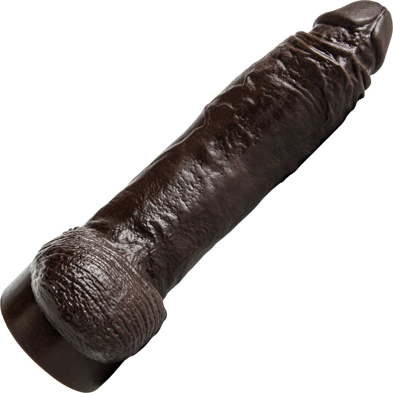 Hankey's Toys Ray Diesel Medium 10.75" Silicone Cock With Balls & Vac-U-Lock Base - Chocolate