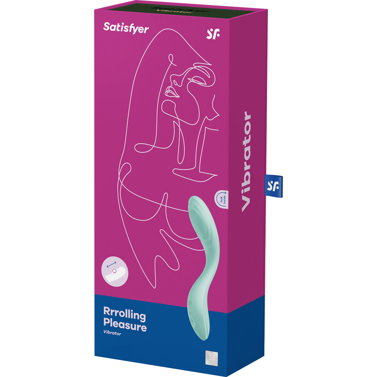 Satisfyer Rrrolling Pleasure Silicone Rechargeable Waterproof 12-Function G-Spot Vibrator - Mint