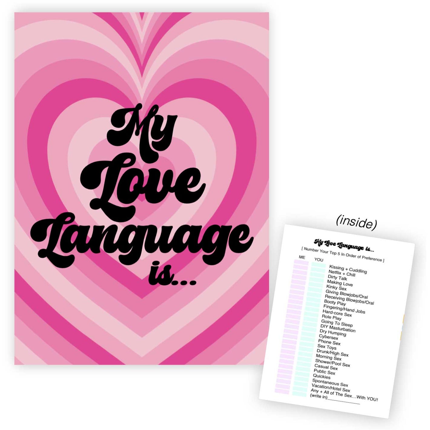 Adults Only My Love Language Is Greeting Card By Warm Human