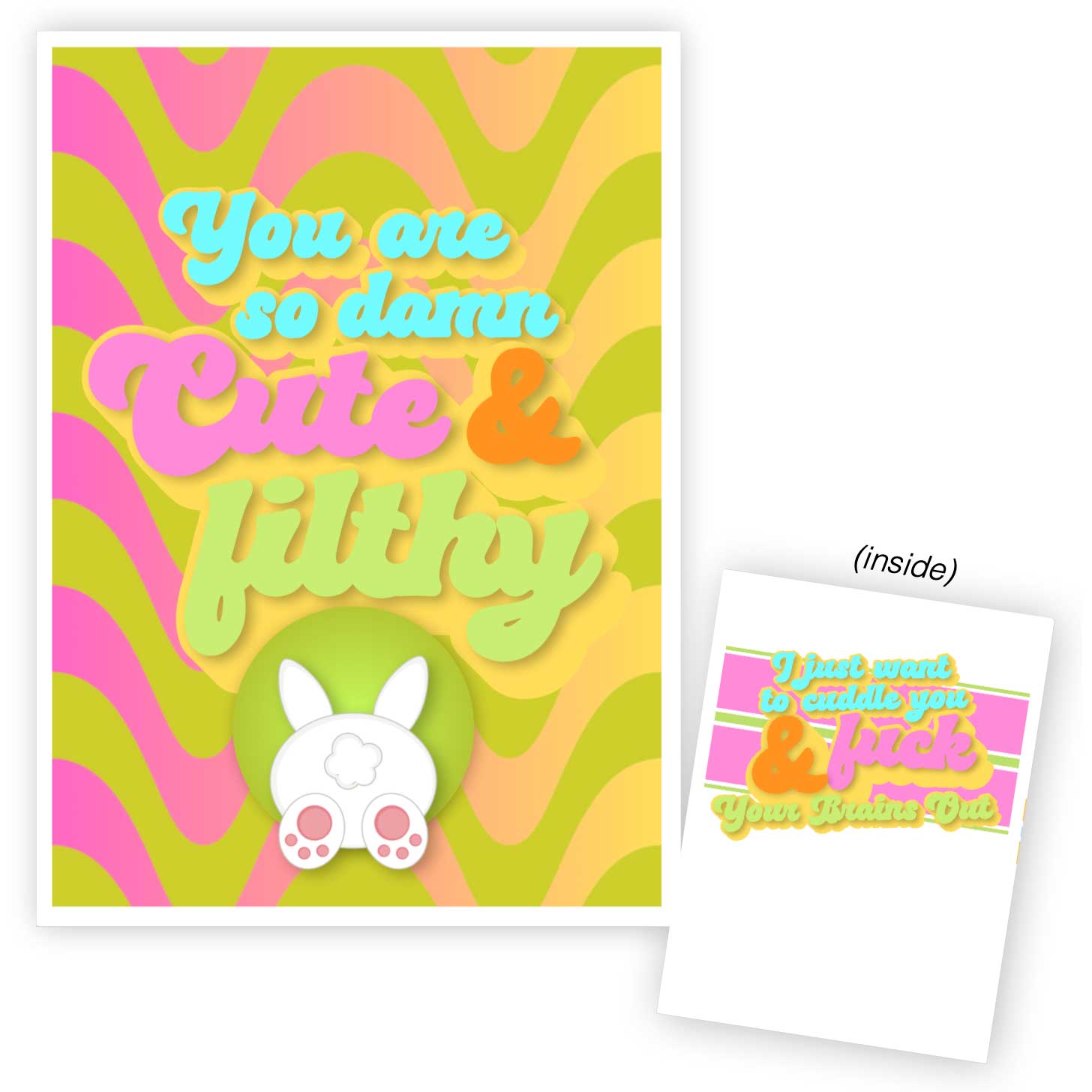 Adults Only You Are So Damn Cute & Filthy Greeting Card by Warm Human