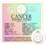 Zodiac Superpowers Mini Card & Charm By Warm Human - Cancer