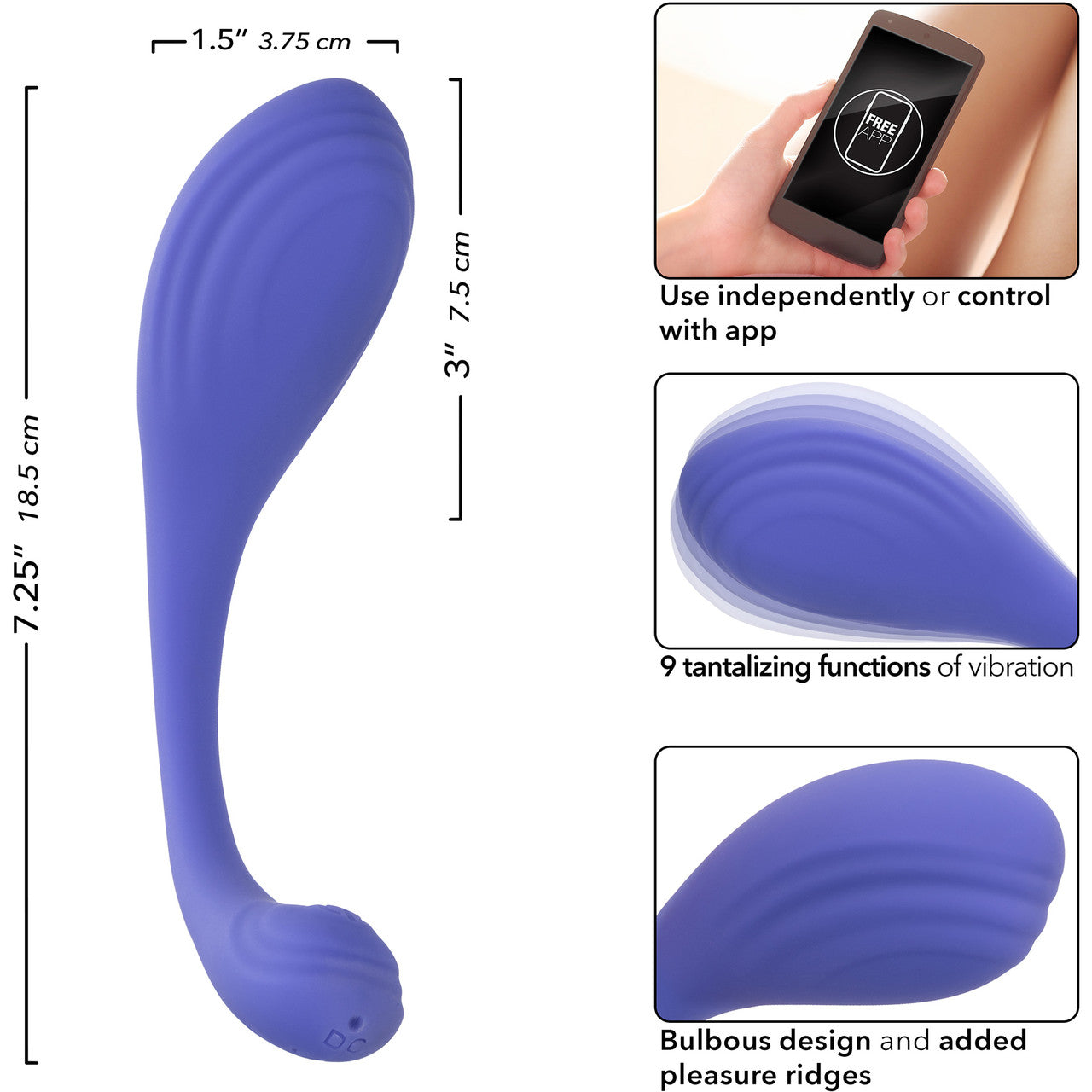 Connect Kegel Exerciser Rechargeable Waterproof Silicone App Enabled Vibrator By CalExotics