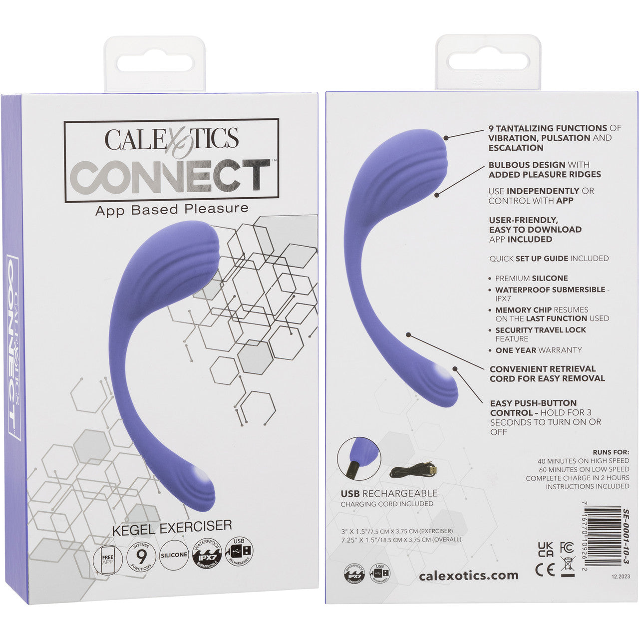 Connect Kegel Exerciser Rechargeable Waterproof Silicone App Enabled Vibrator By CalExotics