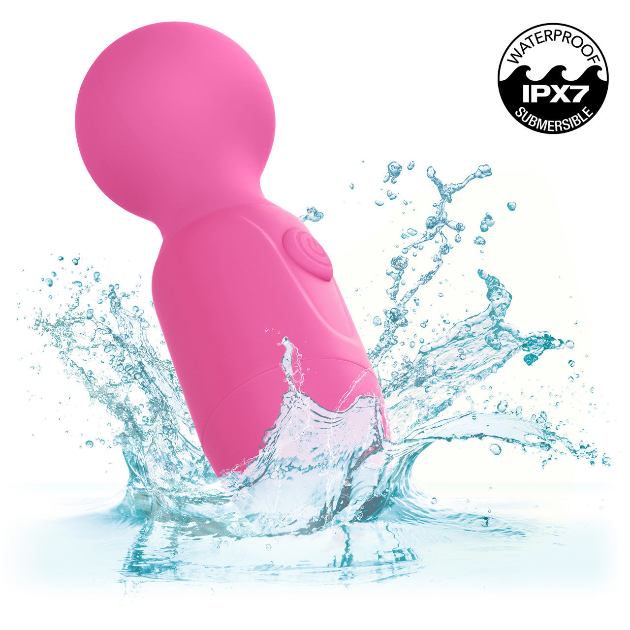 First Time Rechargeable Massager Waterproof Silicone Mini Wand Vibrator By CalExotics - Pink