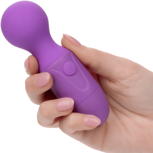 First Time Rechargeable Massager Waterproof Silicone Mini Wand Vibrator By CalExotics - Purple