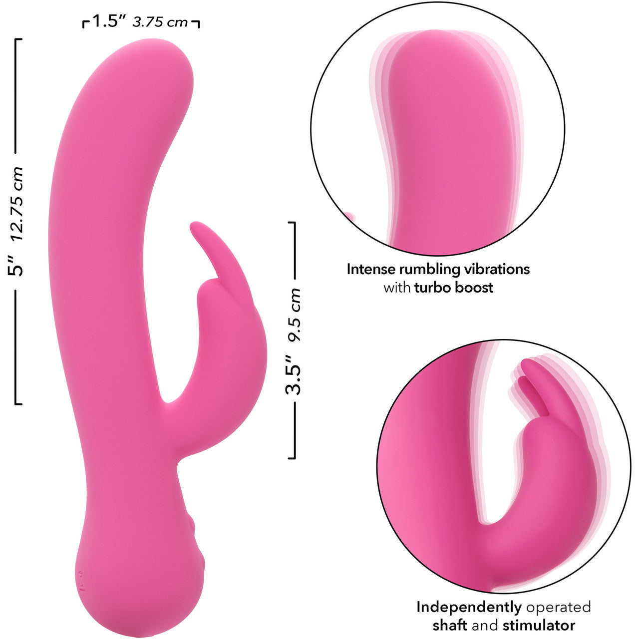 First Time Rechargeable Bunny Waterproof Silicone Dual Stimulation Vibrator By CalExotics - Pink