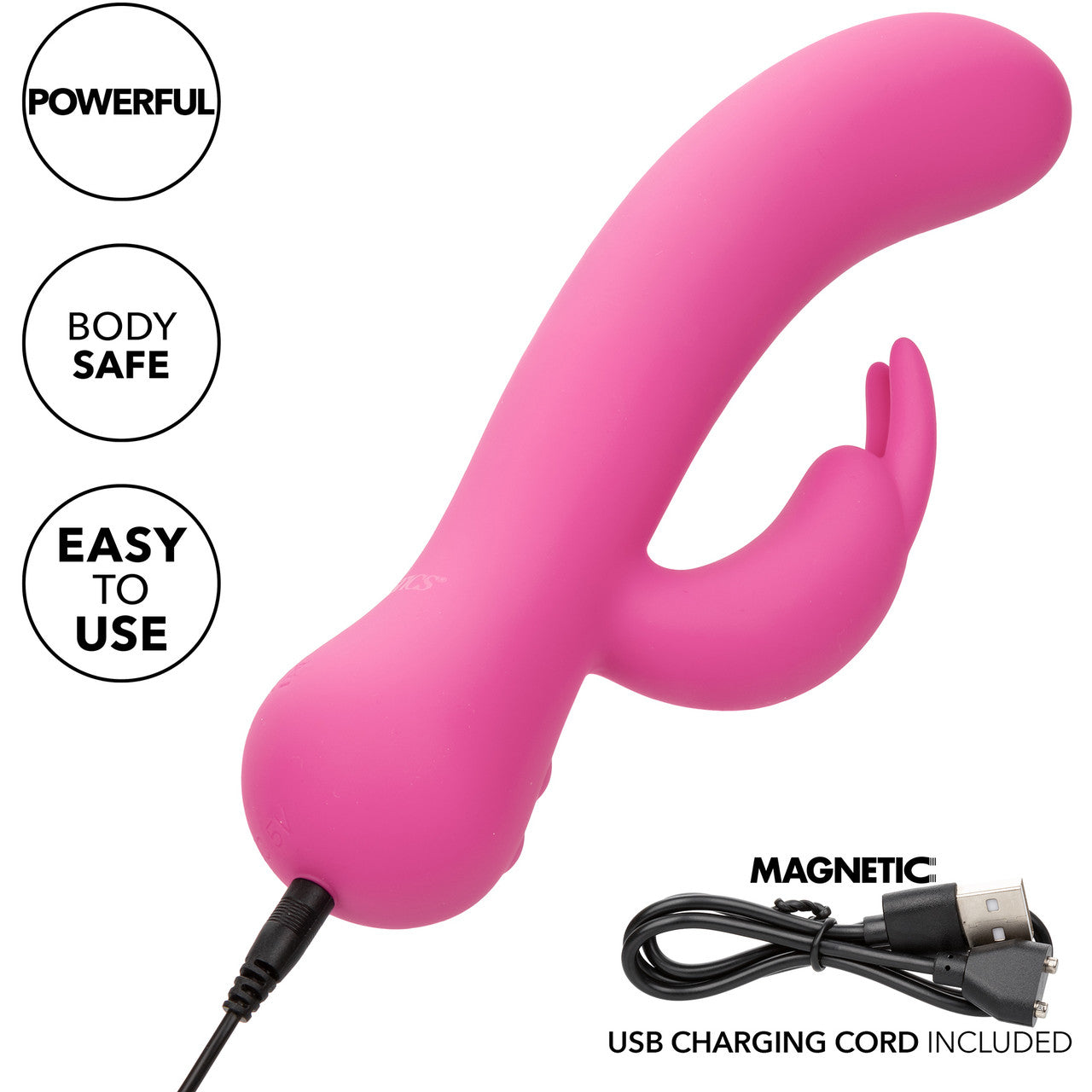 First Time Rechargeable Bunny Waterproof Silicone Dual Stimulation Vibrator By CalExotics - Pink