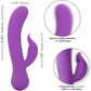 First Time Rechargeable Pleaser Waterproof Silicone Dual Stimulation Vibrator By CalExotics - Purple