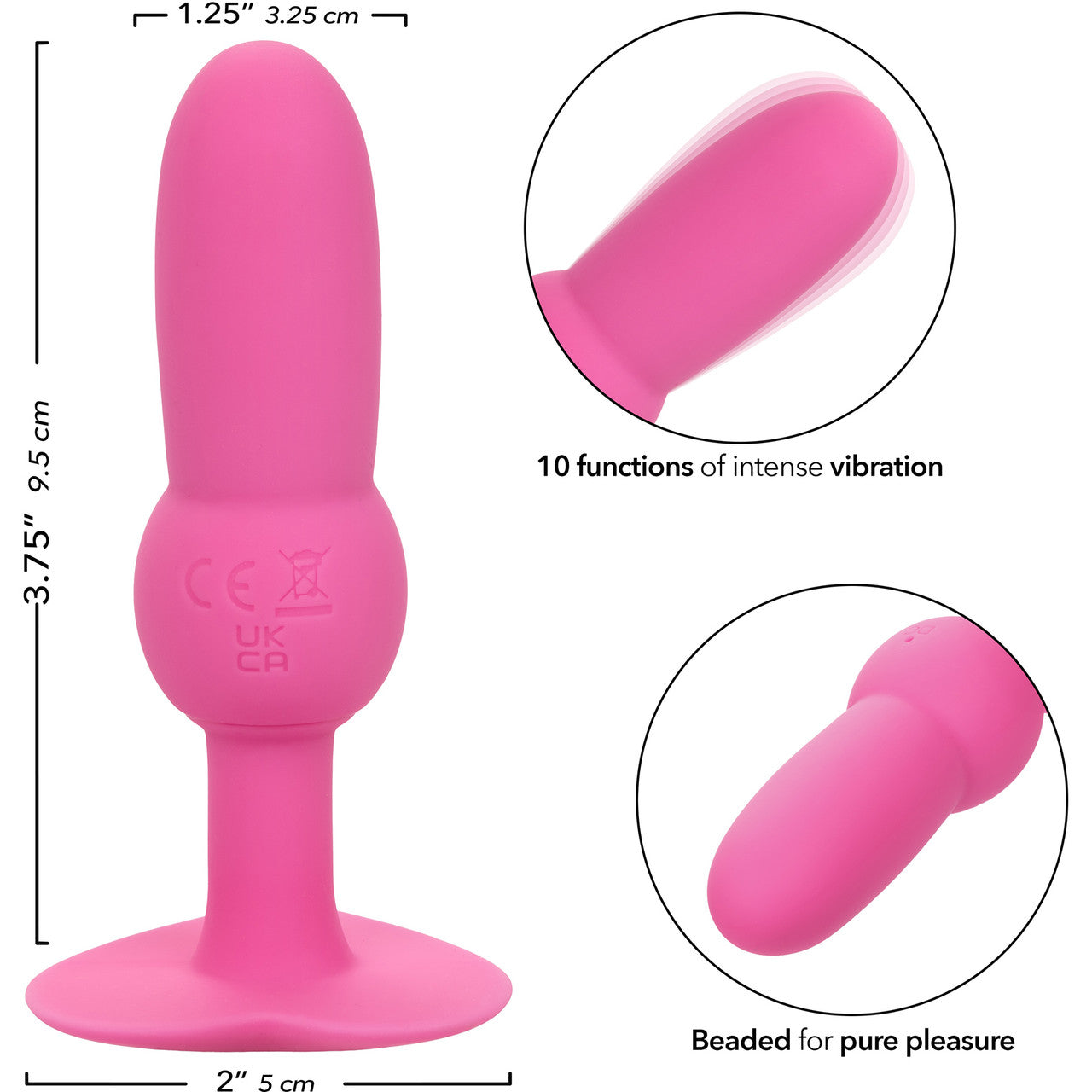 First Time Vibrating Beaded Probe Butt Plug By CalExotics First Time Vibrating Beaded Probe Butt Plug By CalExotics