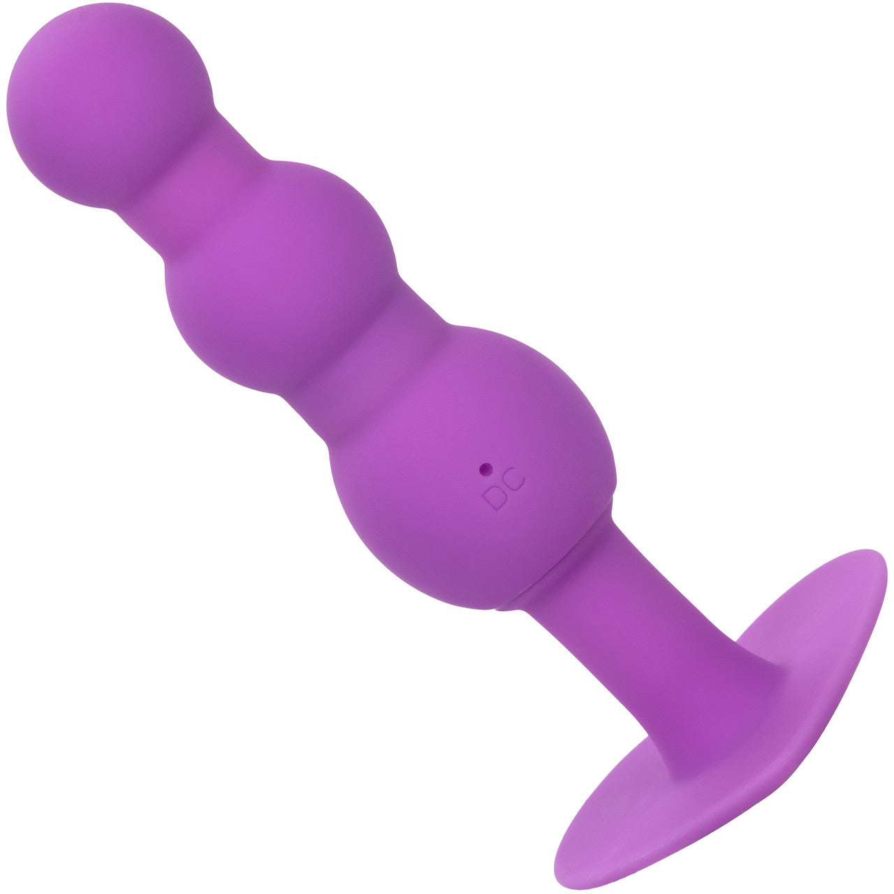 First Time Triple Beaded Probe Rechargeable Silicone Vibrating Butt Plug By CalExotics - Purple