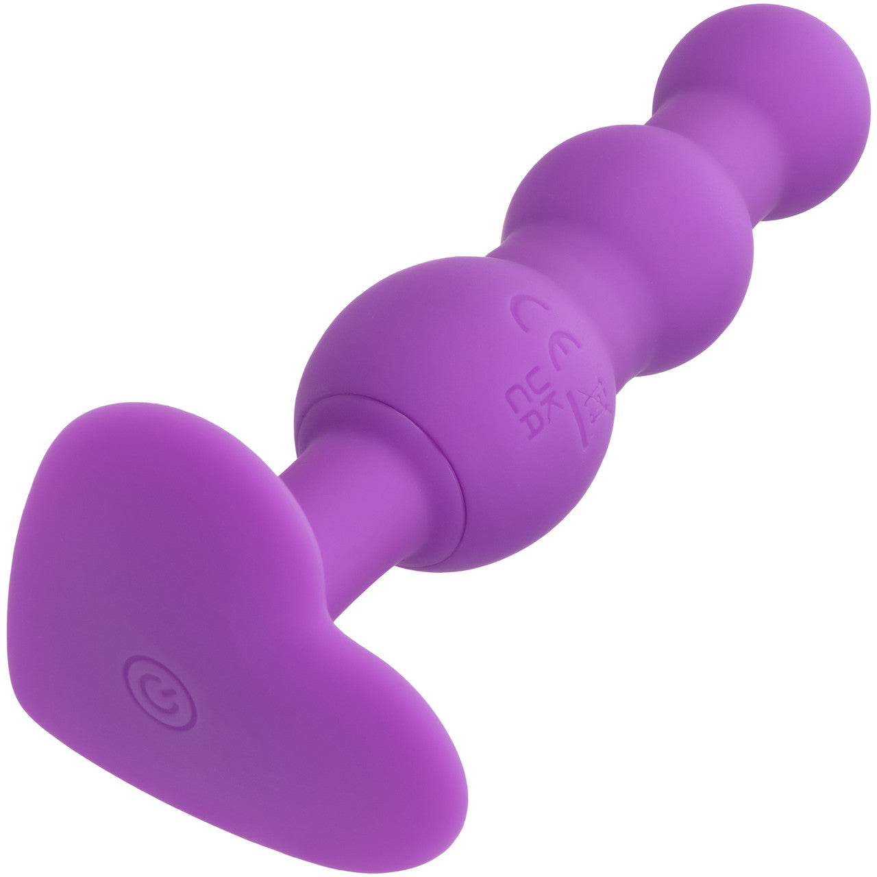 First Time Triple Beaded Probe Rechargeable Silicone Vibrating Butt Plug By CalExotics - Purple