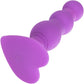 First Time Triple Beaded Probe Rechargeable Silicone Vibrating Butt Plug By CalExotics - Purple