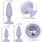 First Time Crystal Booty Silicone Anal Trainer Kit With Three Jeweled Plugs by CalExotics - Purple