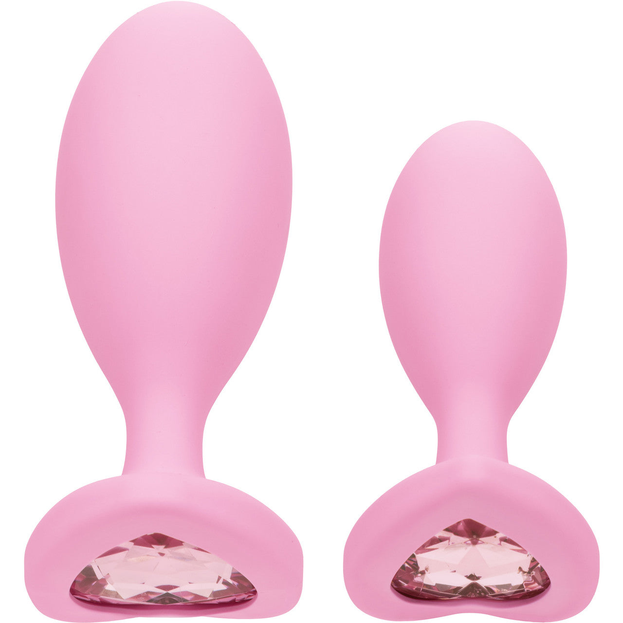 First Time Crystal Booty Duo Silicone Anal Plug 2 Piece Set By CalExotics - Pink