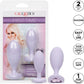 First Time Crystal Booty Duo Silicone Anal Plug 2 Piece Set By CalExotics - Purple