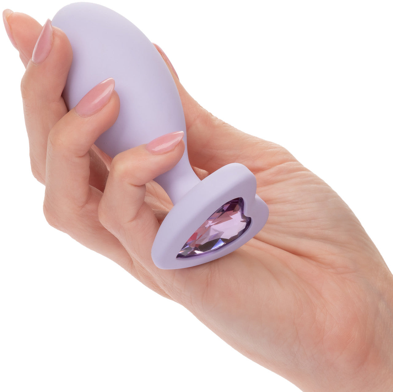 First Time Crystal Booty Duo Silicone Anal Plug 2 Piece Set By CalExotics - Purple