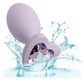 First Time Crystal Booty Duo Silicone Anal Plug 2 Piece Set By CalExotics - Purple