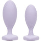 First Time Crystal Booty Duo Silicone Anal Plug 2 Piece Set By CalExotics - Purple