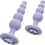 First Time® Crystal Beaded Duo Silicone Anal Probe 2 Piece Set