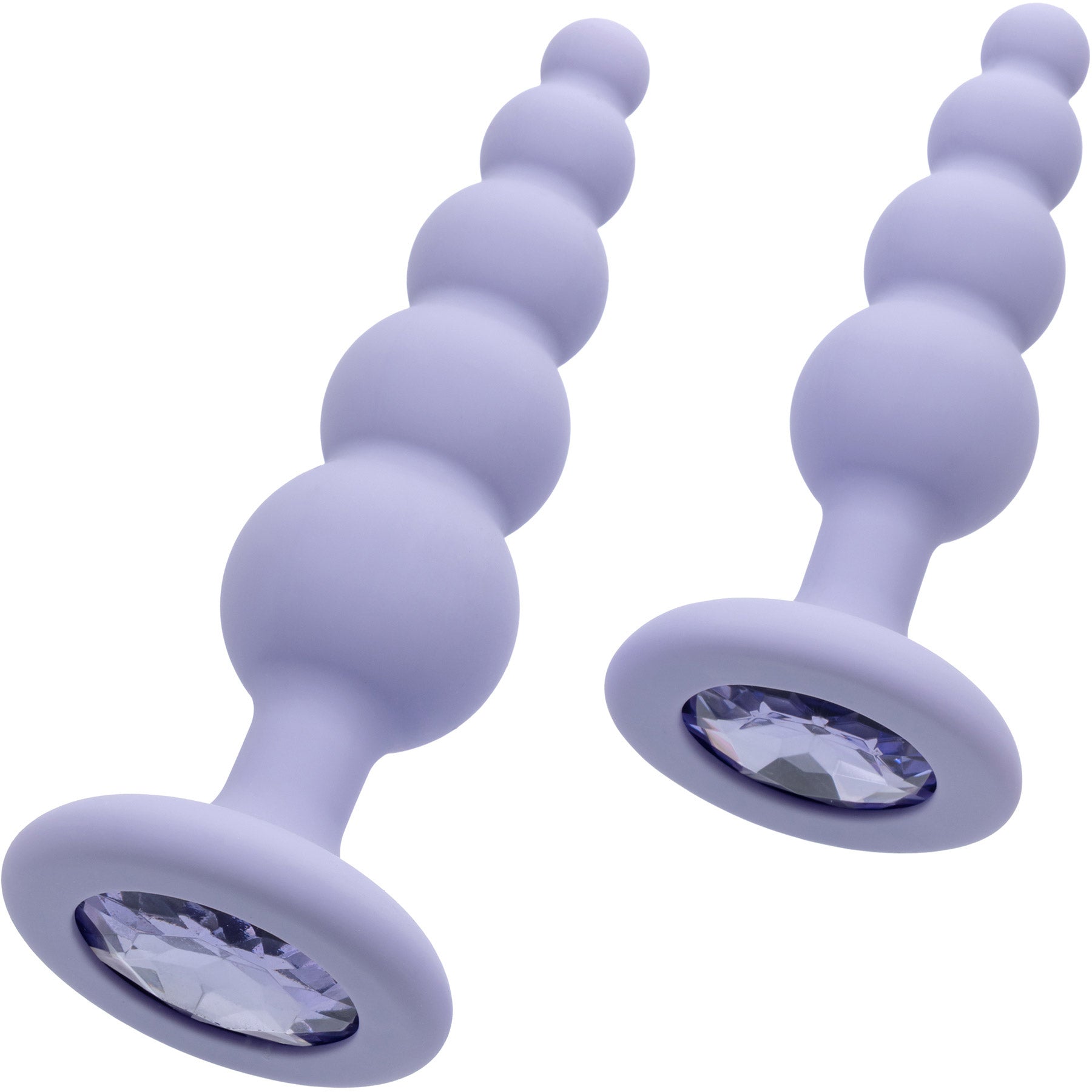 First Time® Crystal Beaded Duo Silicone Anal Probe 2 Piece Set