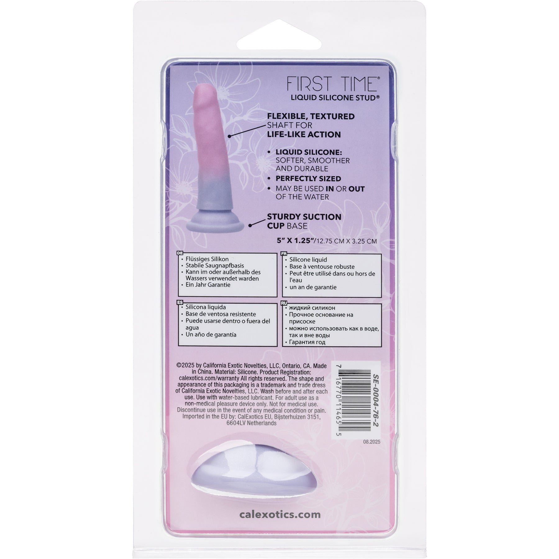 First Time® Liquid Silicone Stud® 5.75" Suction Cup Dildo