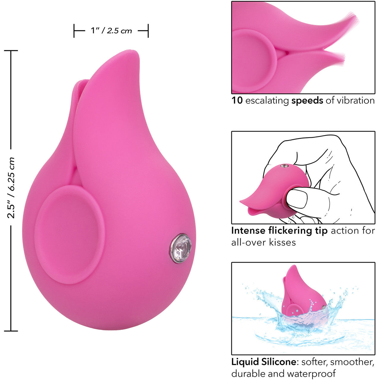 LuvMor Kisses Rechargeable Silicone Waterproof Clitoral Vibrator By CalExotics