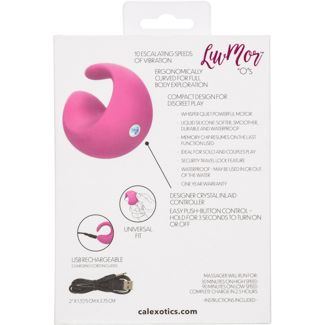 LuvMor O's Rechargeable Silicone Waterproof Clitoral Finger Vibrator By CalExotics