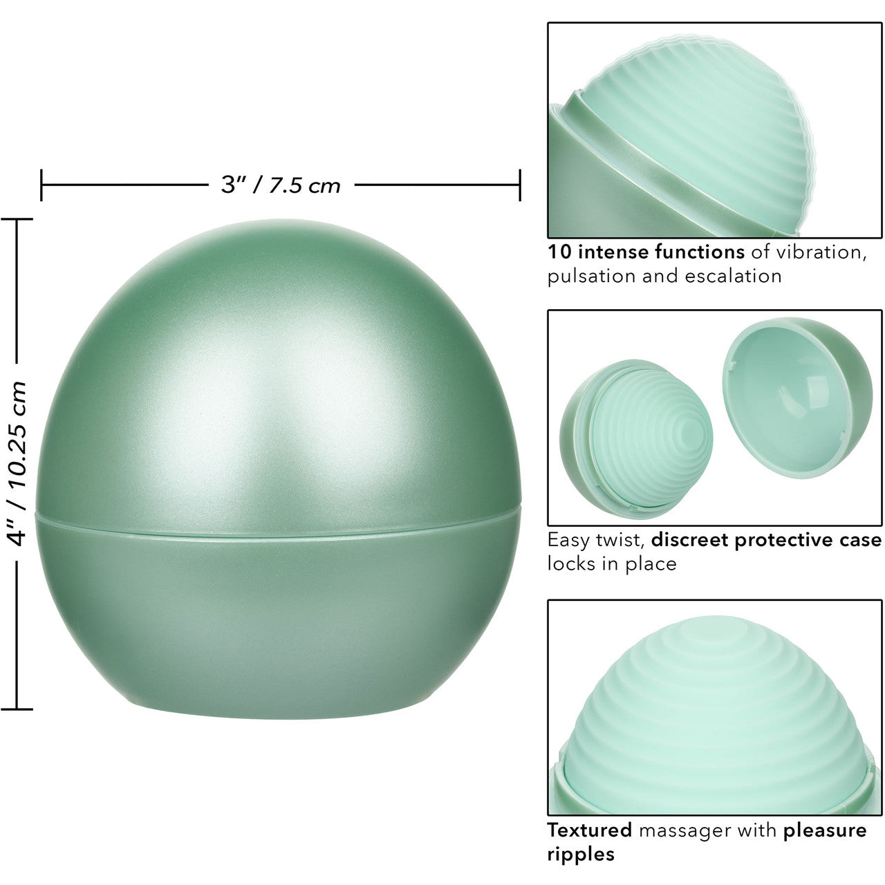 Opal Ripple Massager Rechargeable Waterproof Silicone Vibrator By CalExotics - Green