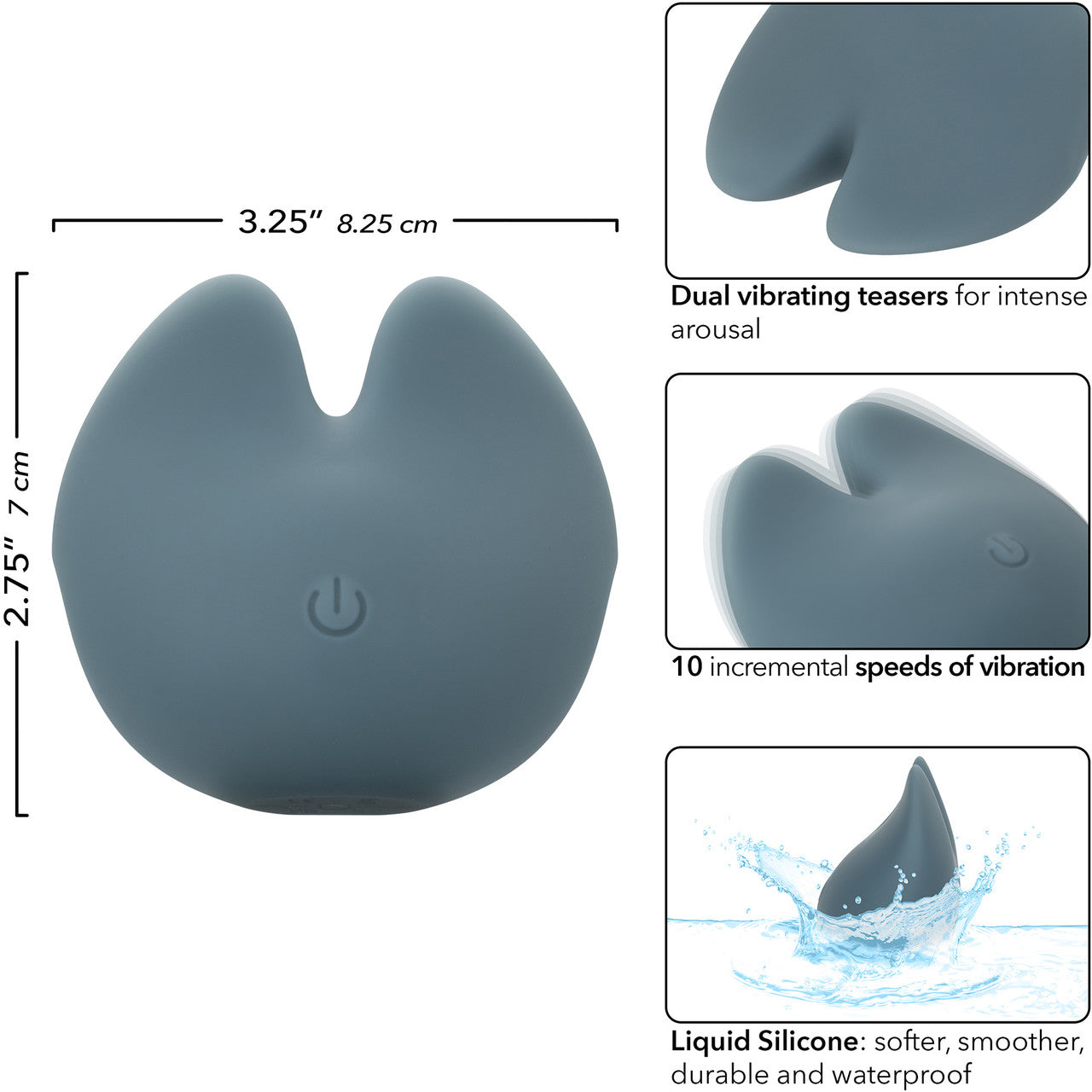 Mod Curve Rechargeable Waterproof Silicone Clitoral Stimulator By CalExotics - Blue