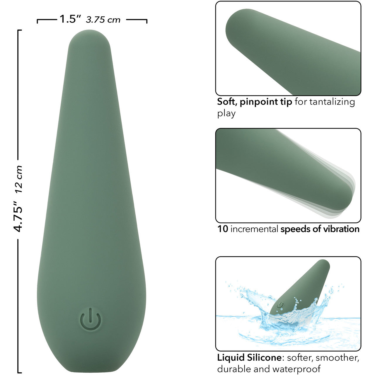 Mod Chic Rechargeable Waterproof Silicone Clitoral Stimulator By CalExotics - Green