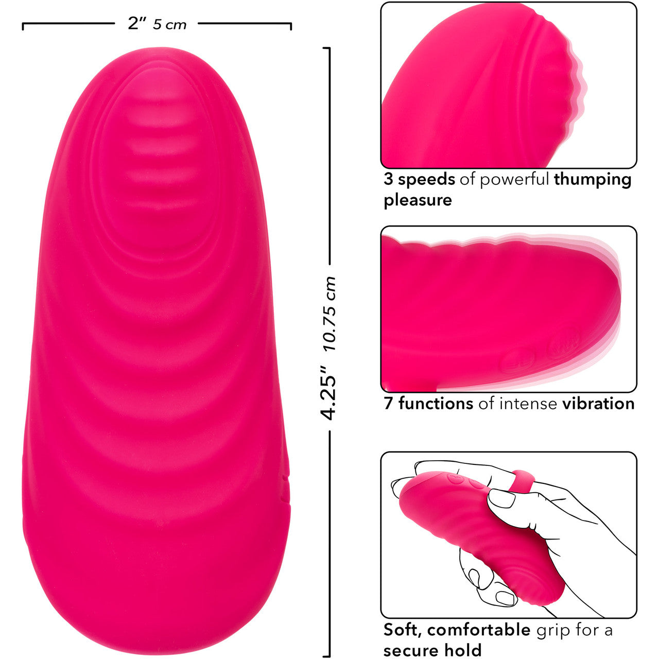 Envy Handheld Thumping Massager Rechargeable Silicone Waterproof Finger Vibrator By CalExotics