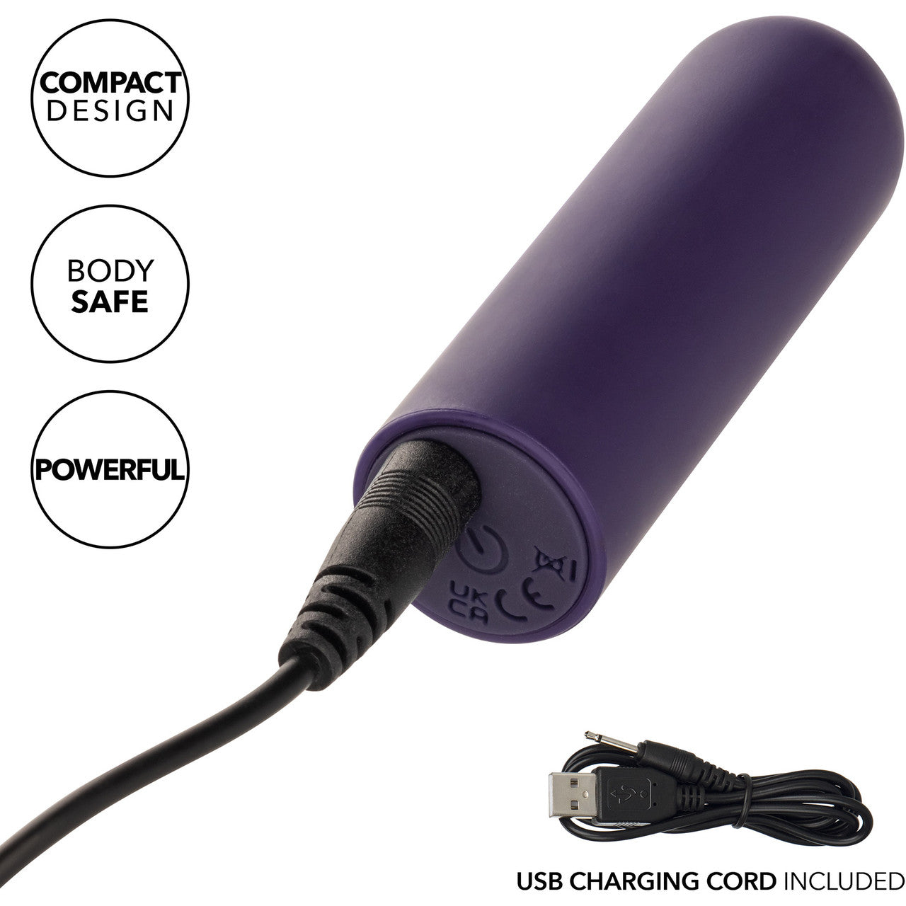 Turbo Buzz Rounded Mini Bullet Rechargeable Waterproof Vibrator By CalExotics - Purple