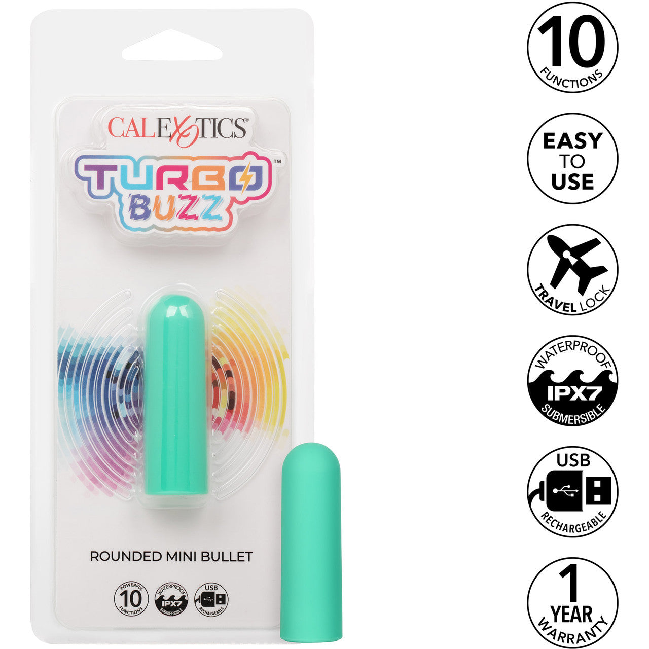 Turbo Buzz Rounded Mini Bullet Vibrator By - Green Turbo Buzz Rounded Mini Bullet Vibrator By - Green
