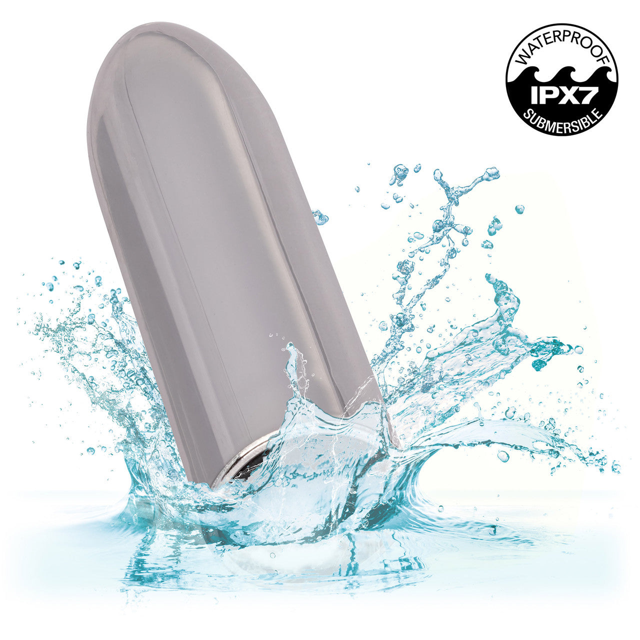 Turbo Buzz Classic Mini Bullet Rechargeable Waterproof Vibrator By CalExotics - Silver