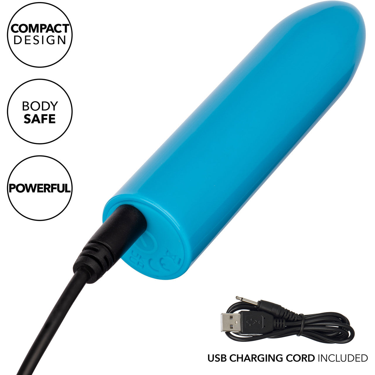 Turbo Buzz Classic Mini Bullet Rechargeable Waterproof Vibrator By CalExotics - Blue