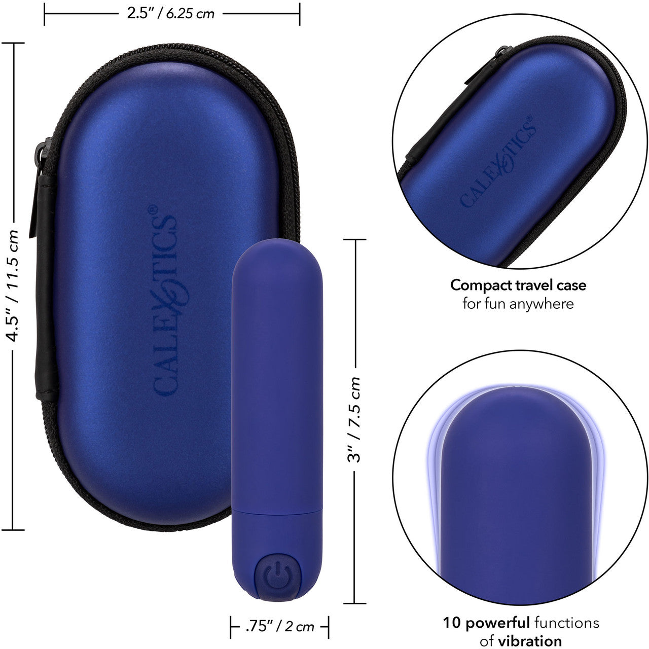 Hideaway Rechargeable Waterproof Mini Vibrator by CalExotics - Blue