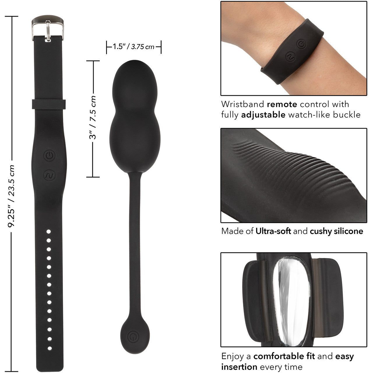 Wristband Remote Ultra-Soft Silicone Vibrating Kegel System by CalExotics