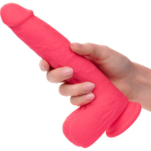 Studs 7" Rechargeable Rumbling & Thrusting Silicone Suction Cup Dildo By CalExotics - Pink